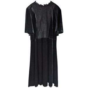 Eloquii Studio Velvet and Lace Flared Party Dress, Plus Size 18